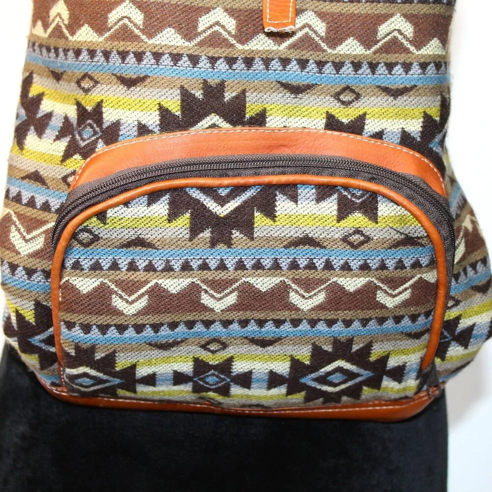 Yacon Handcrafted Wool and Faux Leather Backpack - Picture 6 of 16